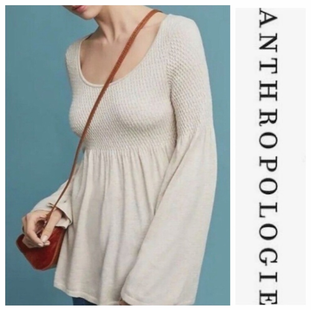 Anthropologie Knitted & Knotted
Esme Bell Sleeve Sweater Top Sz: S